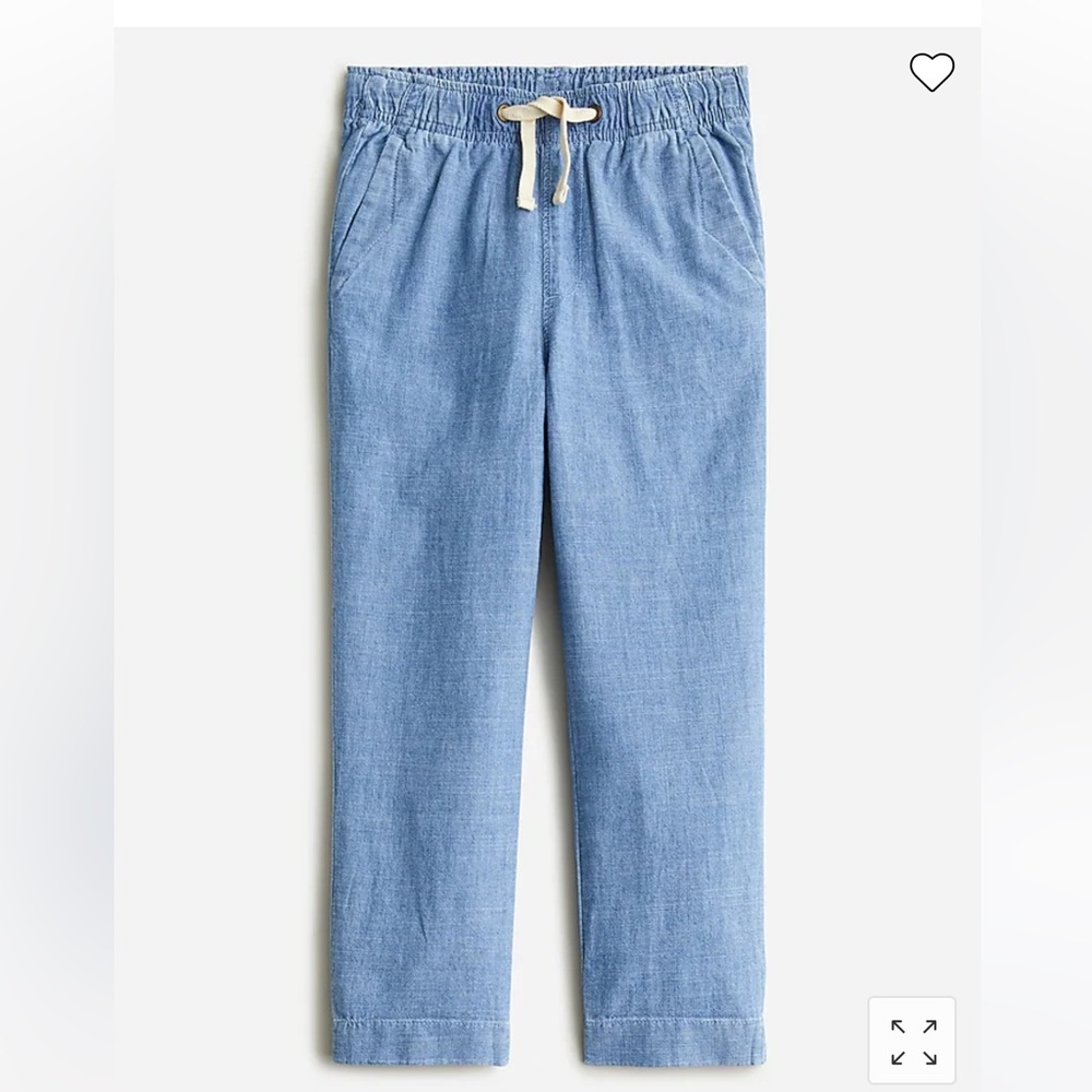 JCrew Chambray pull on pant boys blue